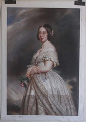 Portrait of the young queen Victoria after Winterhalter 24″x36″ oil on canvas