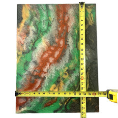 Acrylic Fluid Pour Abstract Painting on Wood Panel High Gloss Resin Large 23×17