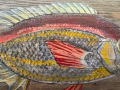 Original Fish Painting on Reclaimed Wood- 7 x 11″