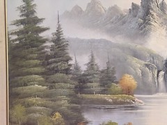 HANTONE RARE Oil Painting On CANVAS Mountain WATERFALL Landscape 44” X 32”