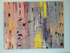 original abstract acrylic painting on canvas „Porque Gris?“