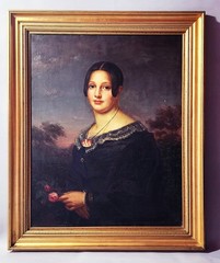 Signed AUGUST WILHELM WEDEKING Antique 19th C Biedermeier Oil on Canvas Portrait