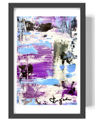 Guajardo Art: Extravagance Deep Purple, Blue & Black 9X6 Paper Colorful Abstract