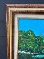 24”x19” Painting of Lake Atitlan, Guatemala, signed, Framed