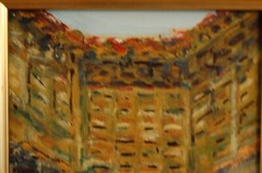 FRAMED ORIGINAL OIL INTERIOR COLONIAL PATIO OLD HAVANA CUBA ARTIST: HECTO VIDAL