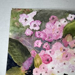 Floral Watercolor Painting Original Vintage Medium Work On Paper 9”x12”