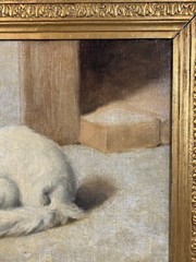 Antique c. 1910 Arthur Heyer Turkish Angora Kitten & Cat Drinking Milk SIGNED