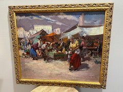 SUPER OIL PAINTING ON CANVAS BY LISTED HUNGARIAN ARTIST WITMAN ETELKA VIZKELETI.