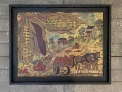 Kathy Graybill-Folk Art Painter-ORIGINAL Artwork-Fall Harvest 21×27