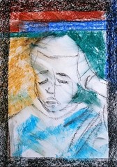 Portrait Man – Abstract Modern Art – Oil Chalk A4 Paper – Modern Art