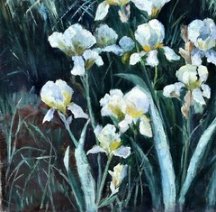 Floral Landscape Painting in Oil on Canvas, Unknown Artist, Unsigned