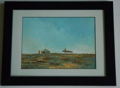Beautiful Oil on Canvas Landscape of a Tibetan or Mongolian Type Mountain Scene