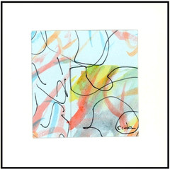 CLUELESS; Abstract Expressionist WATERCOLOR Mixed-Media PAINTING – FRAMED