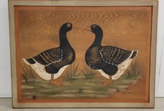 Folk art painting Folk Art Waterfowl Painting On Wood Board 1984 J. Kirby