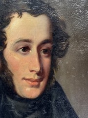 ANTIQUE PAINTING PORTRAIT MAN MEN 18TH TO 19TH CENTURY AMERICAN HEIRLOOM AS IS
