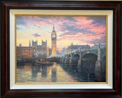 THOMAS KINKADE – LONDON – 25.5″ x 34″ – S/N HAND EMBELLISHED GICLEE CANVAS w/COA