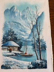Korean Artist Suh Jin Hee Winter Landscape Oil Painting 1975 Signed 11×16.5