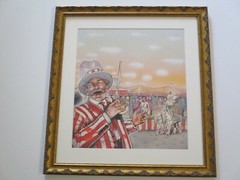 VINTAGE RETRO CIRCUS PAINTING ORIGINAL ILLUSTRATION FOR CARNIVAL SIDE SHOW