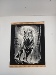 Handmade 3D Glow in the Dark Oil Painting 30×40 cm Rare Egyptian Velvet Art
