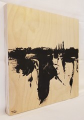 No.676 Original Abstract Minimal Landscape Painting On Cradled Pine By K.ADavis