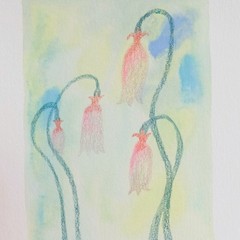Orange Snowdrop Gouache Mystery Wildflower Painting 100% Cotton Paper 5″ x 7″