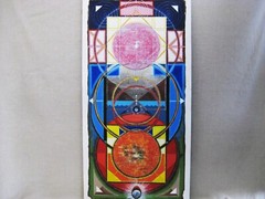 Large Vintage Abstract Oil Painting Spiritual Planetary Original Fine Art Modern