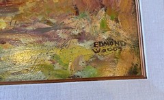 EDMOND WOODS CALIFORNIA IMPRESSIONIST, LANDSCAPE ASPENS COLORADO MID-CENTURY