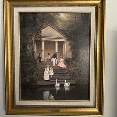 Feeding the Swans Painting by Edith Hayllar created in 1889 Original Replica