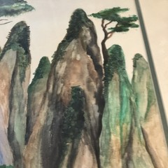 Original Matthew Chaney Chinese Watercolor 18 X 22 With Faux Bamboo Frame