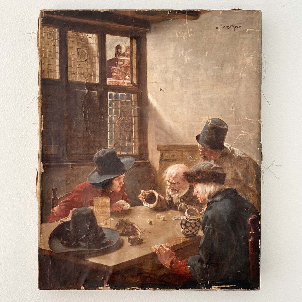 Claus Meyer – Die Würfelspieler (1885, Oil on Canvas)