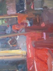 MYSTERY ORIGINAL PAINTING DINER CAFE RESTAURANT DENVER IMPRESSIONIST MODERNIST