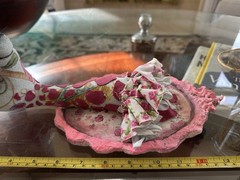 Vintage Swanky Egg Folk Art Whimsical & Fun Hand Painted Giraffe Wall Art OOAK