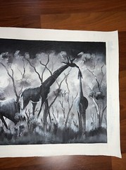 AUTHENTIC African Elephant Painting (NOT a Print) Original African Art UNFRAMED