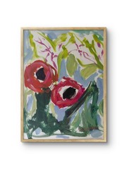 MONA VIVAR 14×11 Abstract Expressionism Painting – Contemporary Floral Art