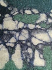 Stuart abstract painting on cloth „A Country Place“ 18.25×15.25 inches