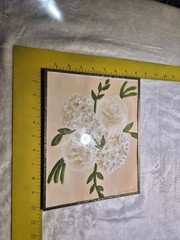 Original Folk Art Painting on Napkin Lot of 3 – Signed – Floral & Patriotic Bow