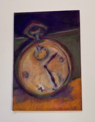 Nancy Volpe Painting Pastel Pocket Watch Clock Timepiece Time Original
