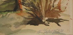 High quality East European Impressionist circa 1950 signed illegiably