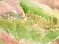Elise Davis Pieropan New England Summertime Homesteads Watercolor Painting