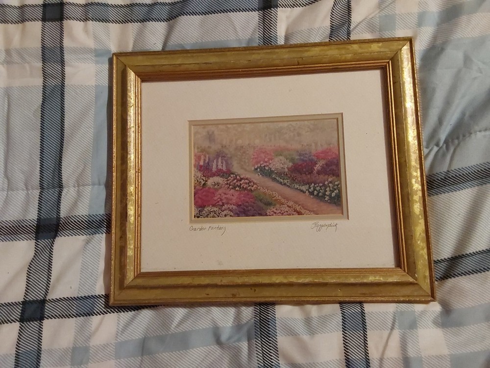 Vintage „Garden Fantasy“ Pastel Painting Drawing Barbara Pappendick GC