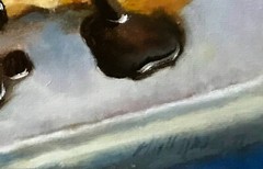 French Eclair Pastry 8×10 in. Oil on stretched canvas by Hall Groat II