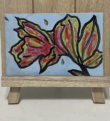 Floral Outburst. Original Painting on Cardboard