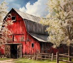DIY Red Barn Diamond Painting Kit (40×40 cm) D26