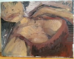 14″x18″ Boudoir Cubism Portrait Woman Oil Painting on Canvas Original Signed