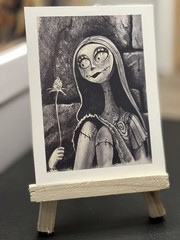 PRINT ACEO Graphite Drawing Sally Nightmare Before Christmas Art Card