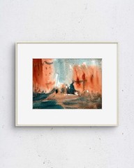 Daylight 7×5 Original Watercolor Painting Urban Landscape Fine Art Wall Decor
