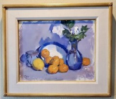 Listed Artist Raye Anne Marks Signed Framed Original Still life Oil Painting