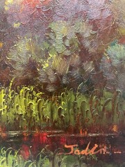 NY Art-Original Oil Painting of Autumn View on Canvas 12×16 Framed