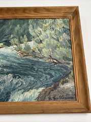 ANTIQUE LANDSCAPE PAINTING AMERICAN RIVER 1930’S GARDNER Listed IMPRESSIONIST