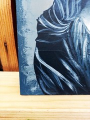 Abstract Blue Grey Wall Art Modern Textured Painting Home Decor, 11×11 Original